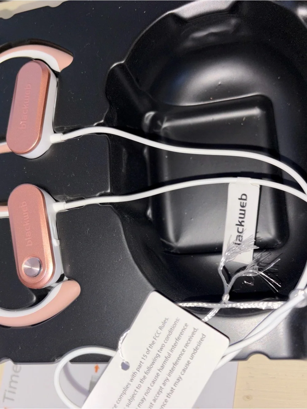blackweb Wireless Sport Ear-Hook Bluetooth Earbuds in Rose Pink and Black